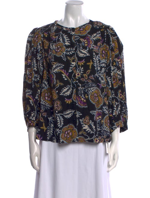 BA&SH Printed Crew Neck Blouse