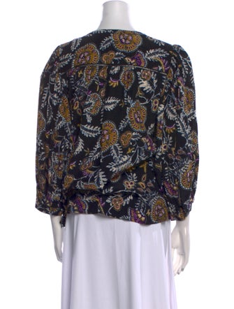 BA&SH Printed Crew Neck Blouse