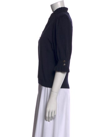 BA&SH Mock Neck Three-Quarter Sleeve Polo