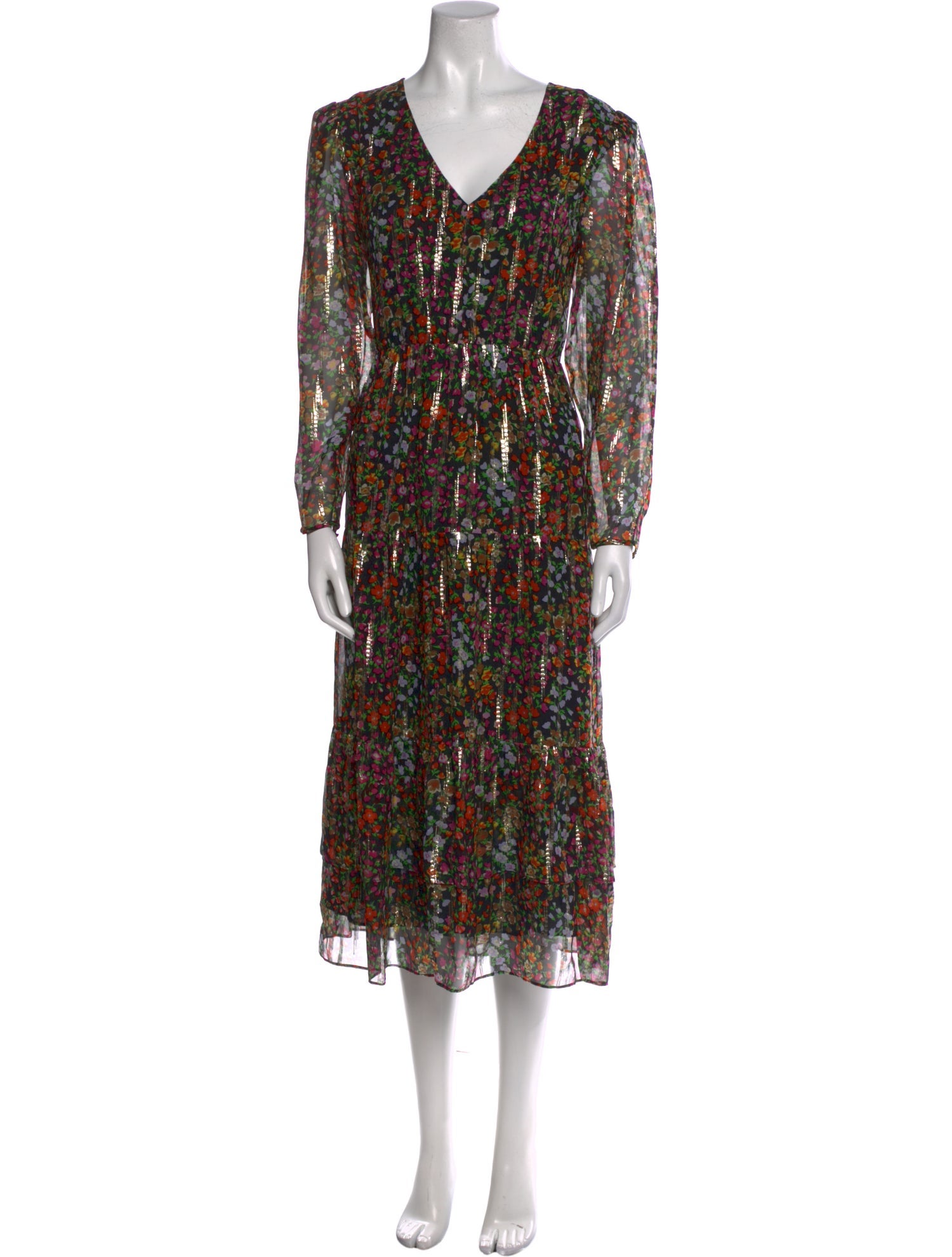 BA&SH Silk Midi Length Dress