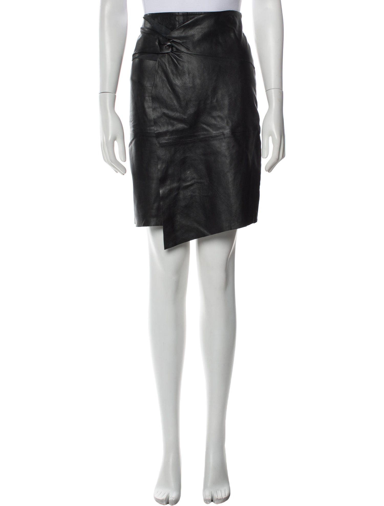 BA&SH Leather Knee-Length Skirt