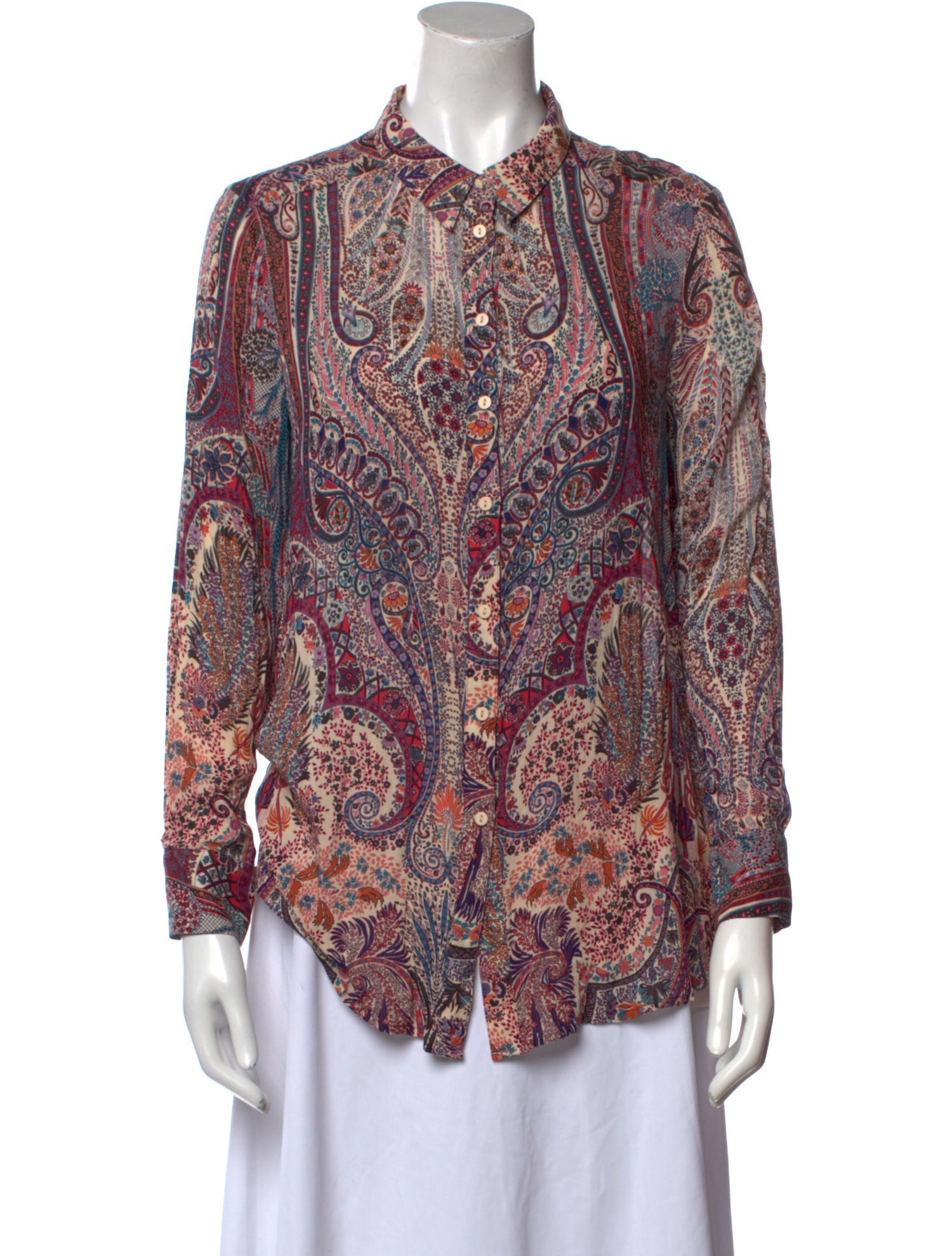 BA&SH Paisley Print Long Sleeve Blouse
