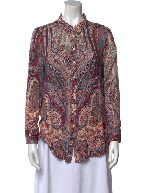 BA&SH Paisley Print Long Sleeve Blouse