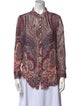 BA&SH Paisley Print Long Sleeve Blouse