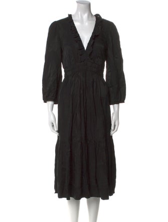 BA&SH V-Neck Midi Length Dress