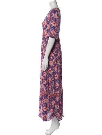 BA&SH Floral Print Long Dress