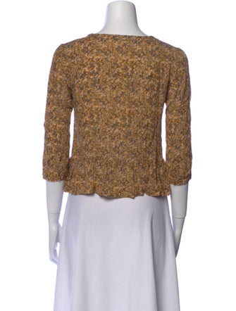 BA&SH Printed V-Neck Crop Top