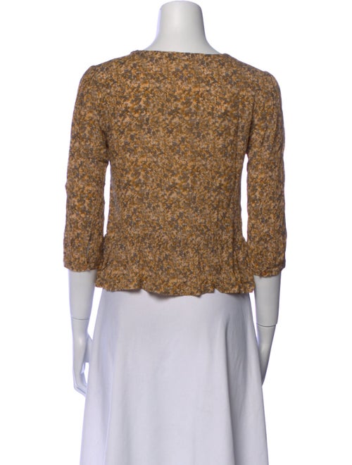 BA&SH Printed V-Neck Crop Top