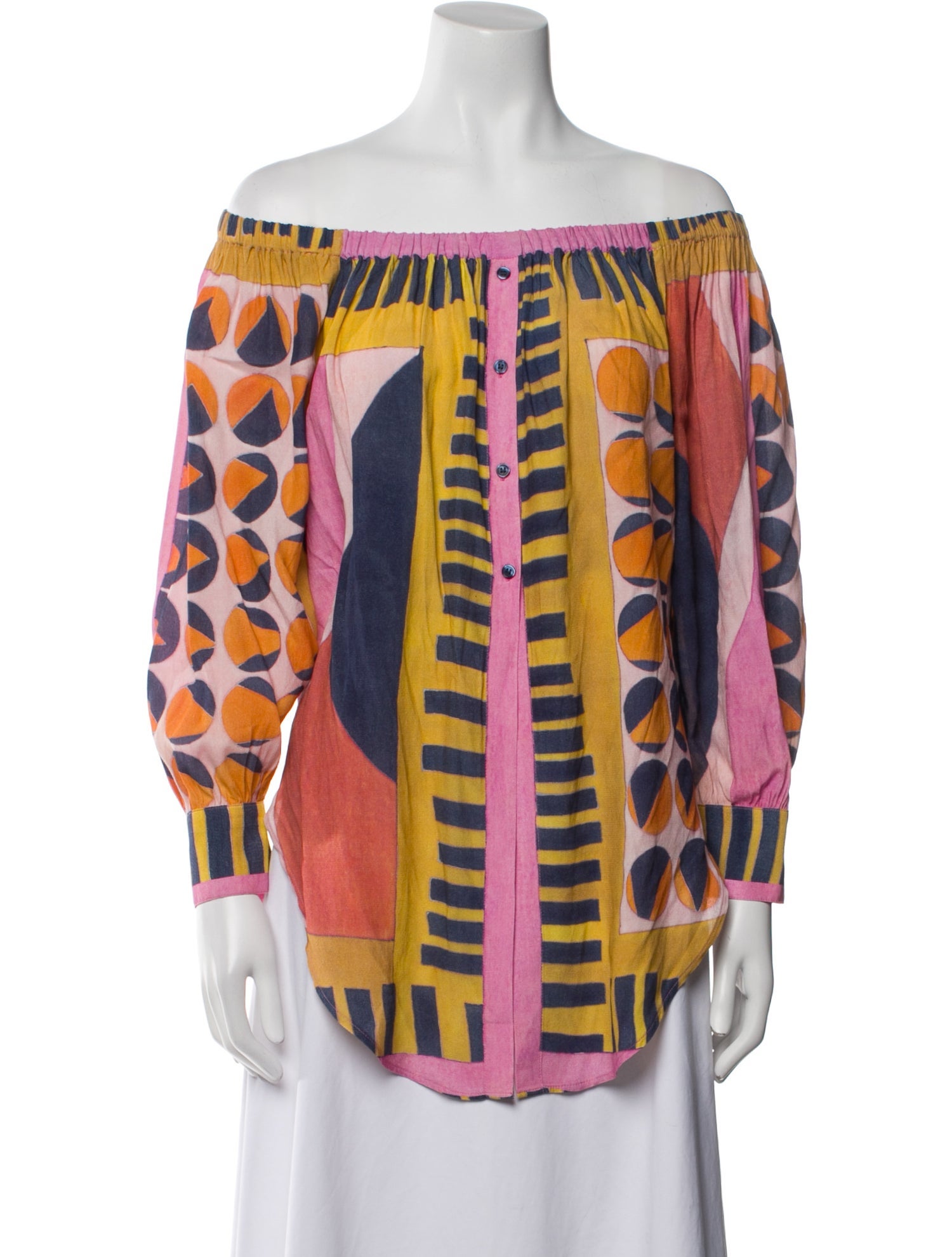 BA&SH Printed Off-The-Shoulder Tunic