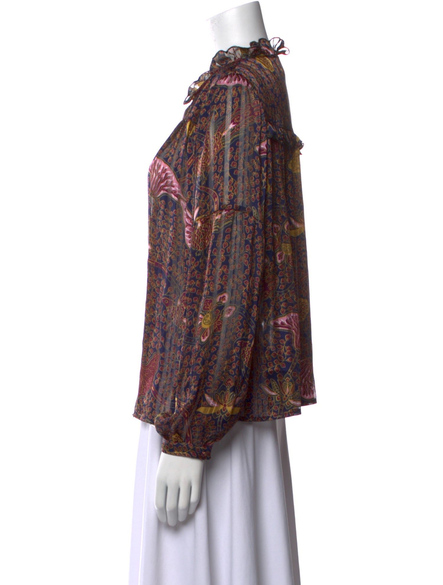 BA&SH Printed V-Neck Blouse