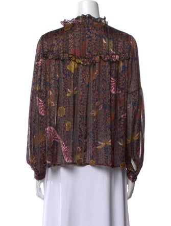 BA&SH Printed V-Neck Blouse