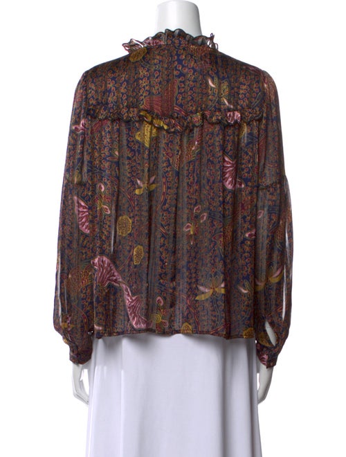 BA&SH Printed V-Neck Blouse