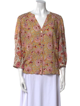 BA&SH Paisley Print V-Neck Blouse
