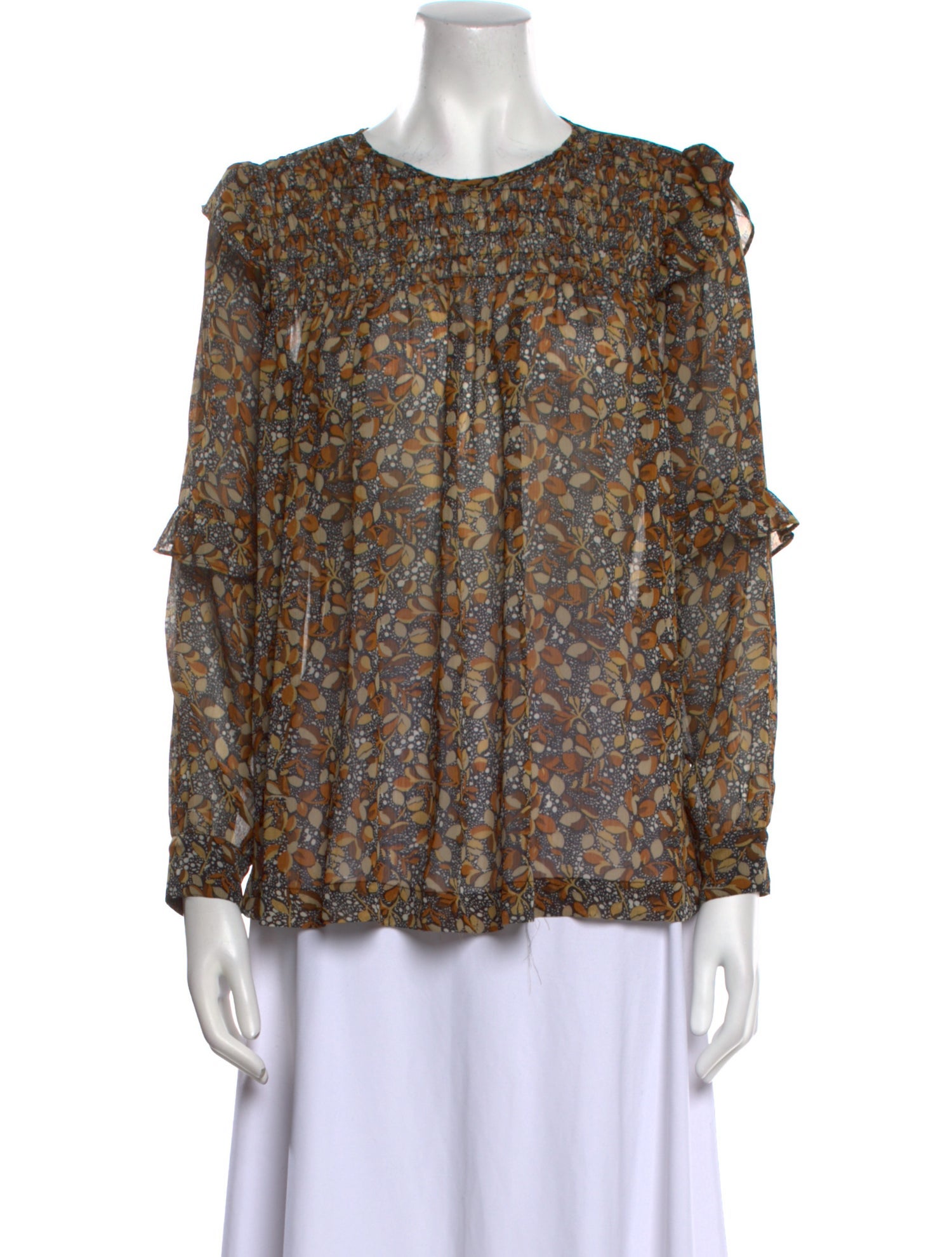 BA&SH Floral Print Crew Neck Blouse