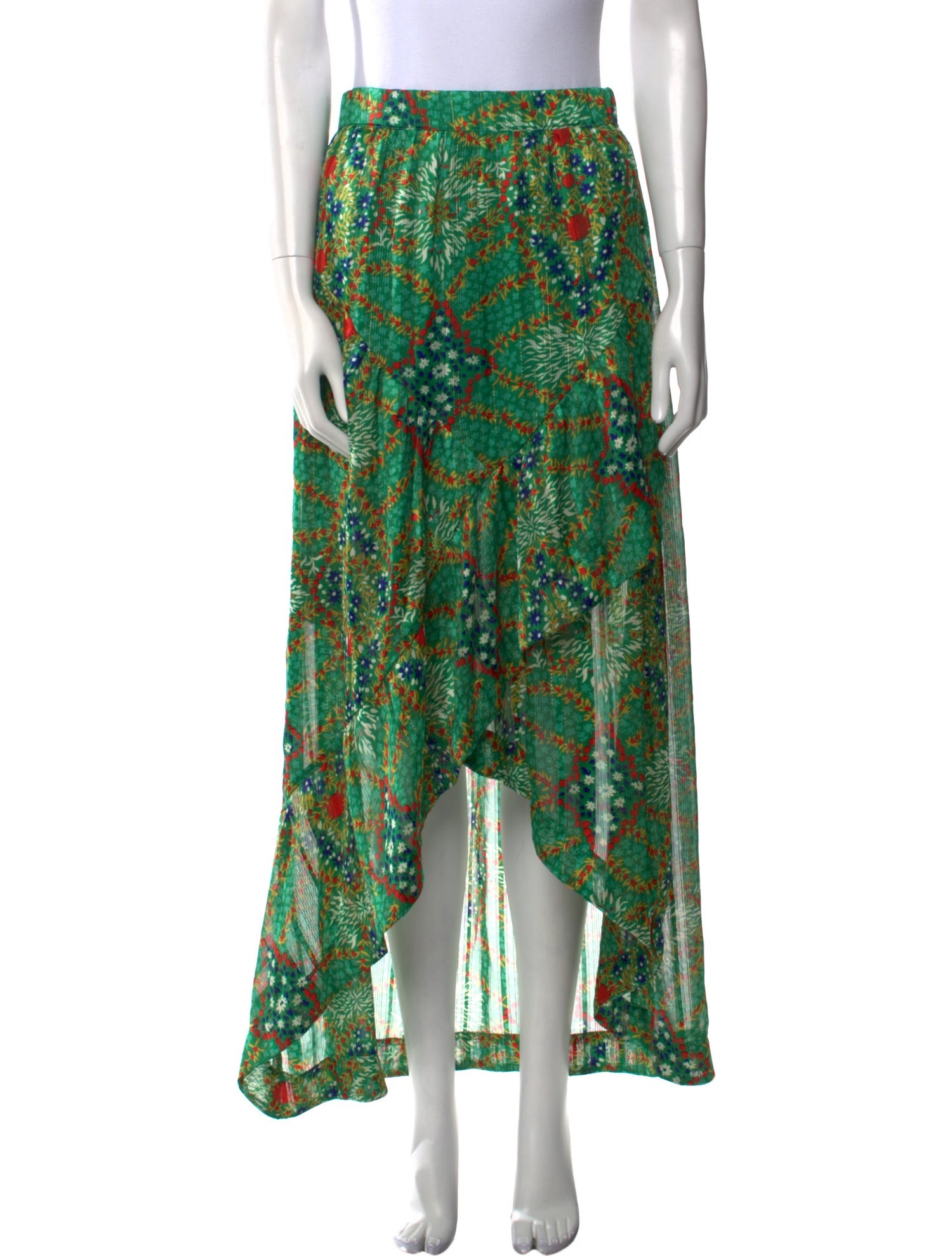 BA&SH Floral Print Long Skirt