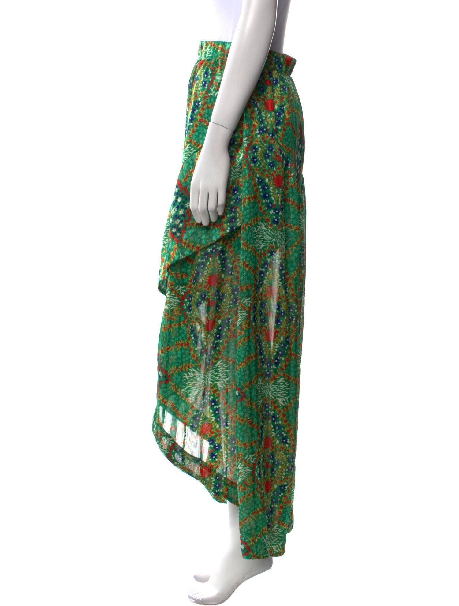 BA&SH Floral Print Long Skirt
