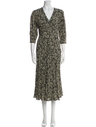 BA&SH Printed Midi Length Dress