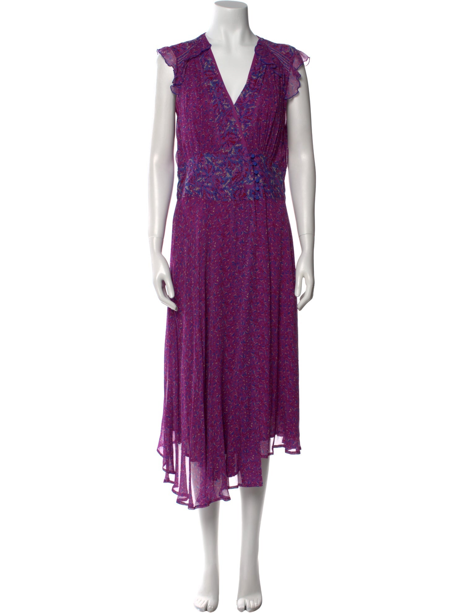 BA&SH Floral Print Long Dress