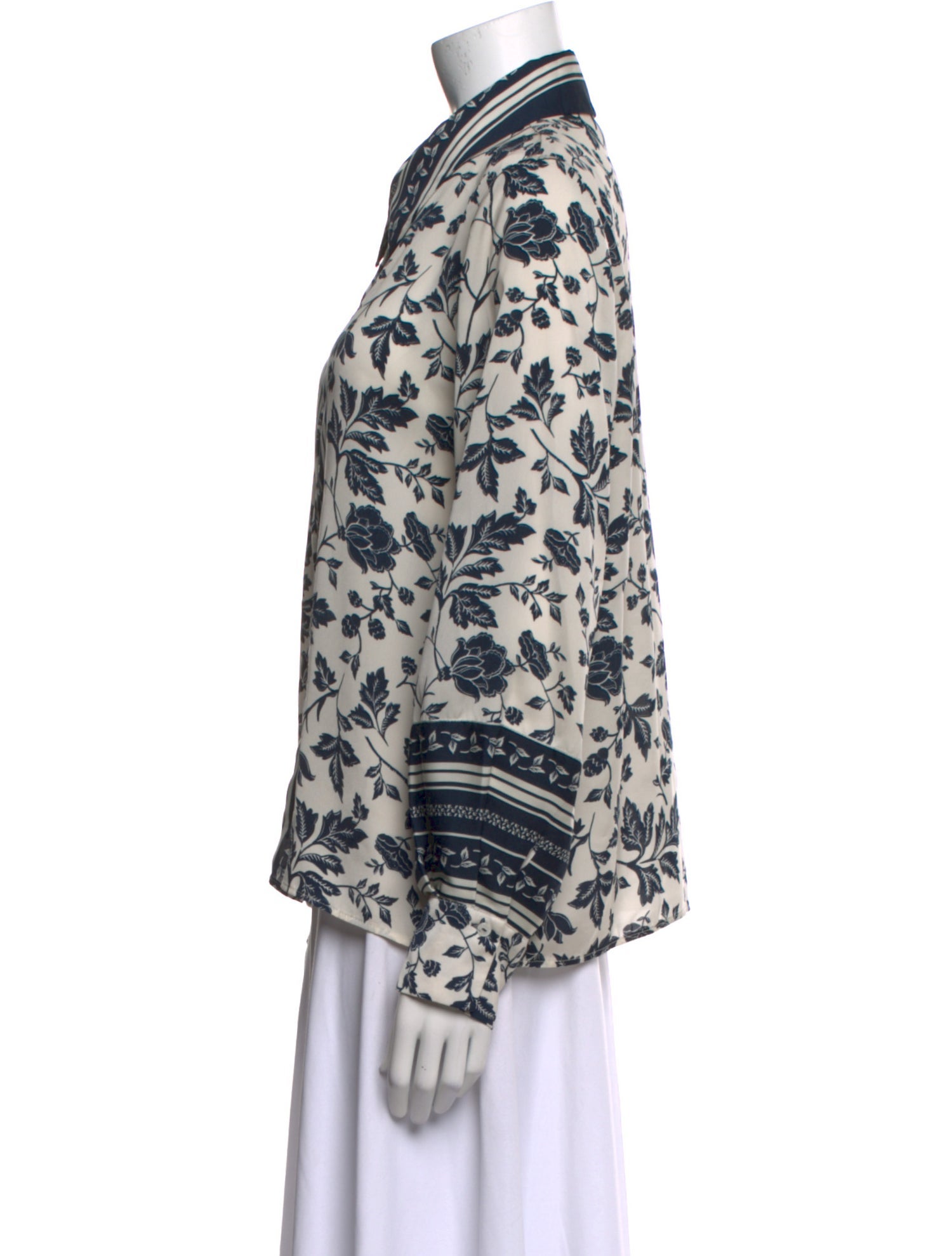 BA&SH Printed Long Sleeve Button-Up Top