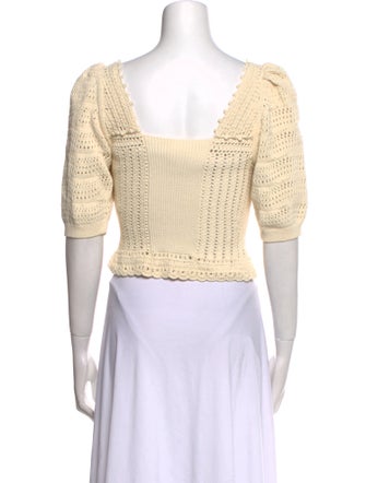 BA&SH Square Neckline Short Sleeve Crop Top