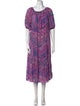 BA&SH Paisley Print Midi Length Dress