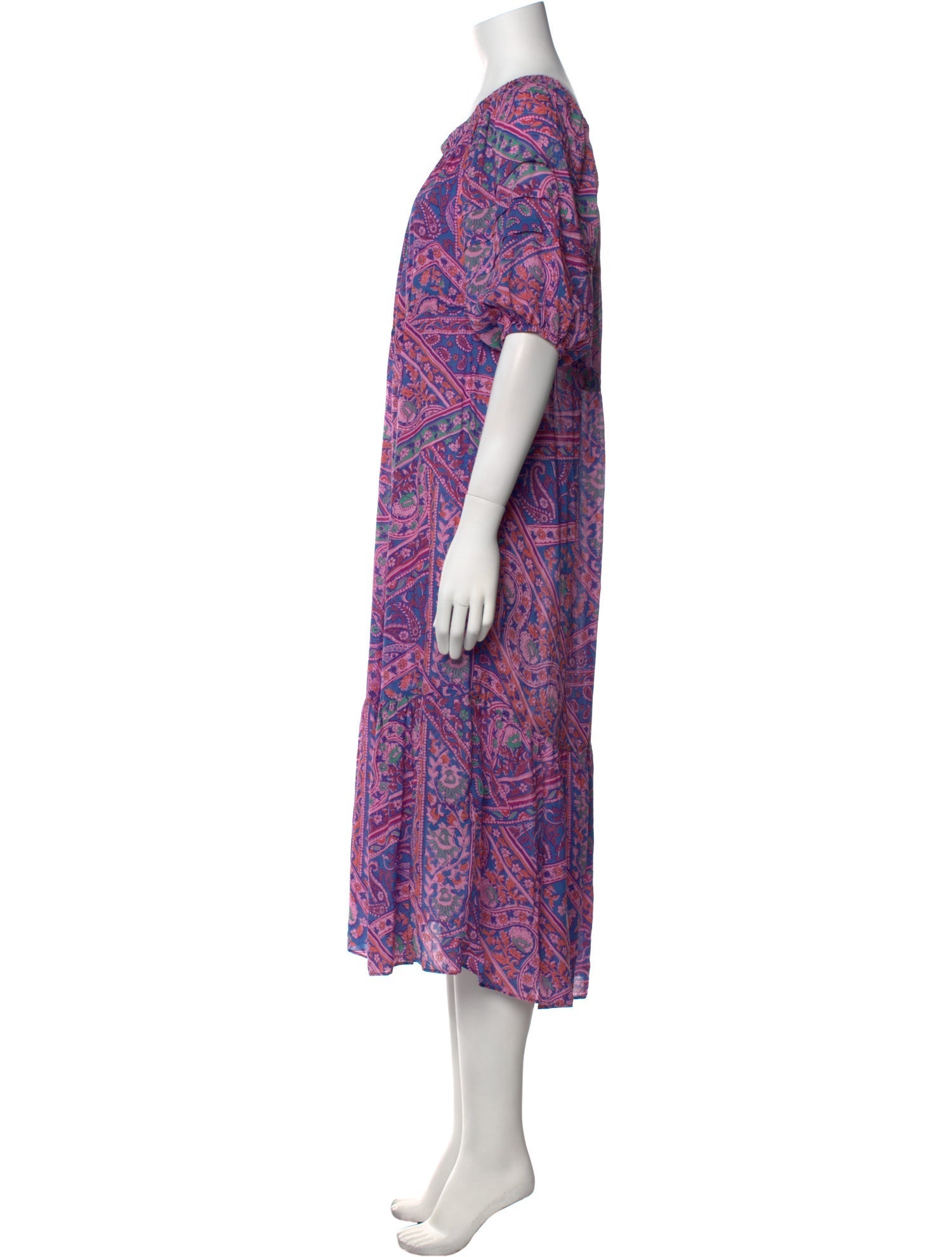 BA&SH Paisley Print Midi Length Dress