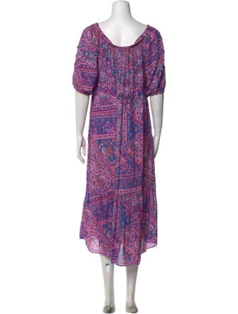 BA&SH Paisley Print Midi Length Dress