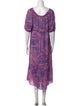 BA&SH Paisley Print Midi Length Dress