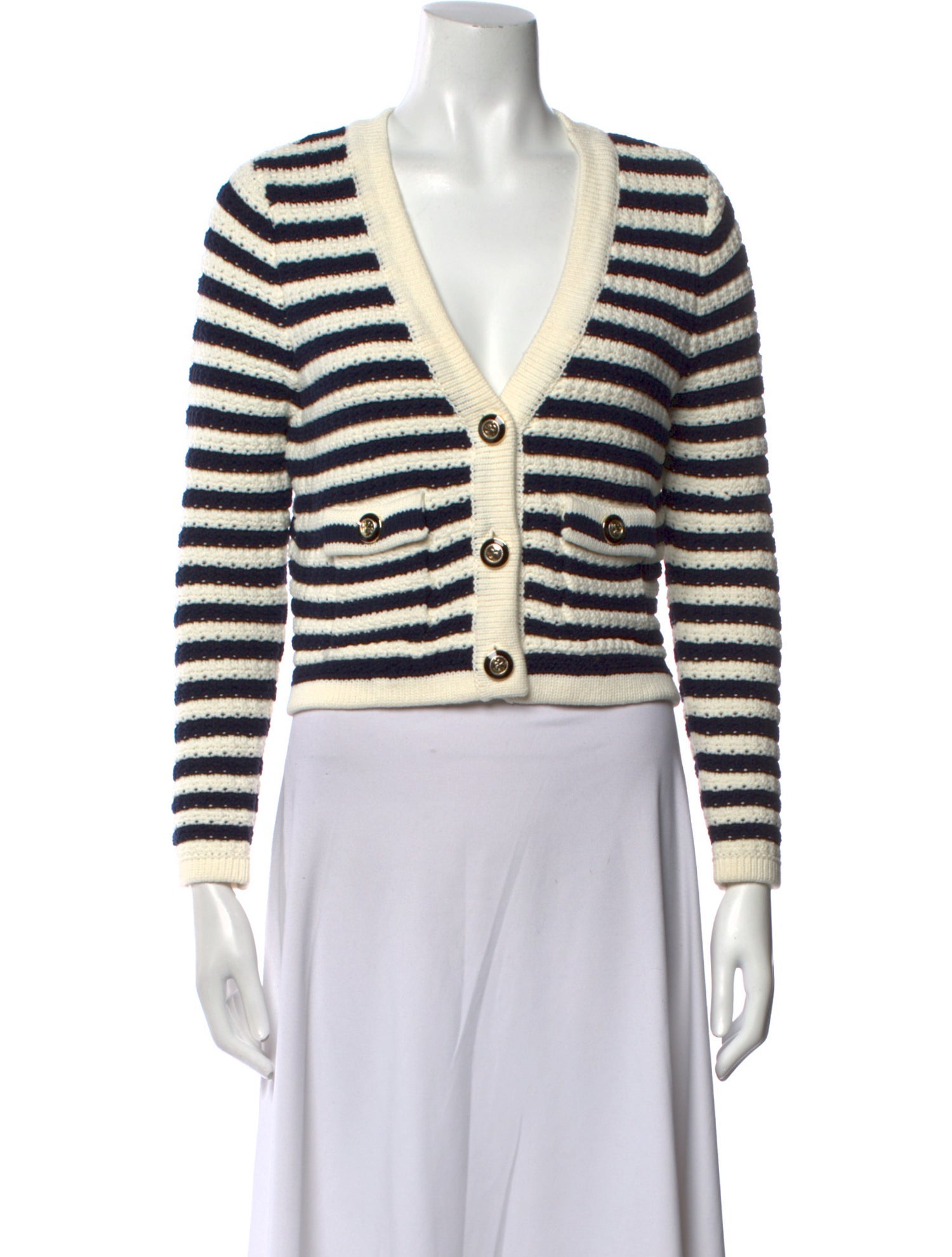 BA&SH Striped V-Neck Sweater