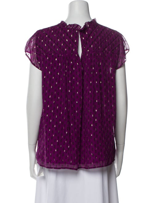 BA&SH Printed Mock Neck Blouse