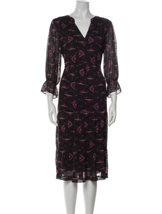 BA&SH Printed Midi Length Dress