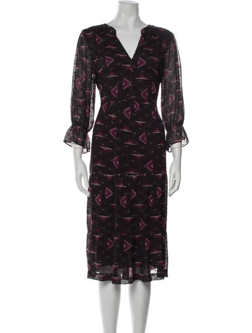 BA&SH Printed Midi Length Dress