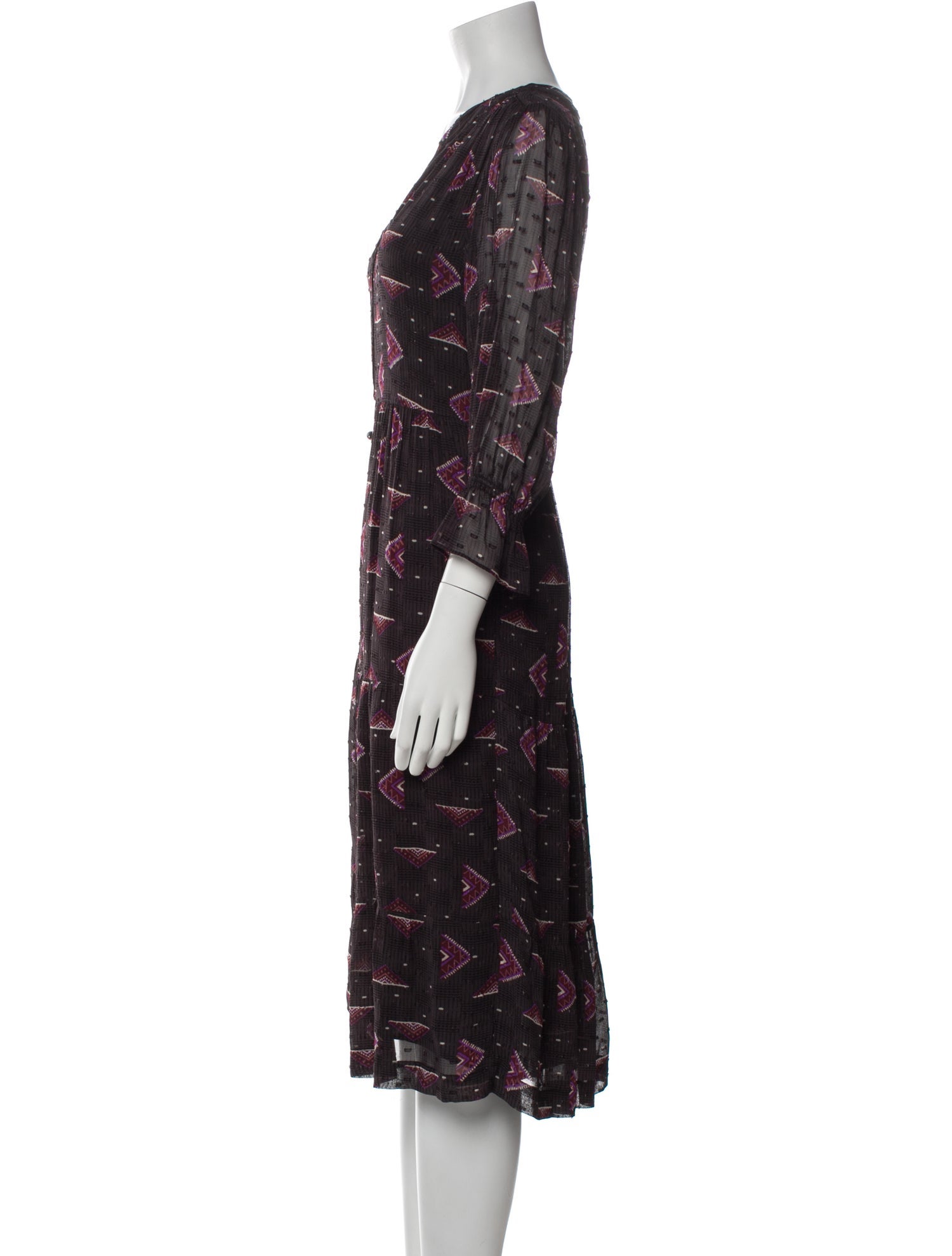 BA&SH Printed Midi Length Dress