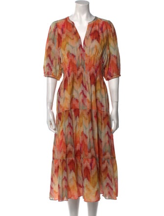 BA&SH Printed Midi Length Dress