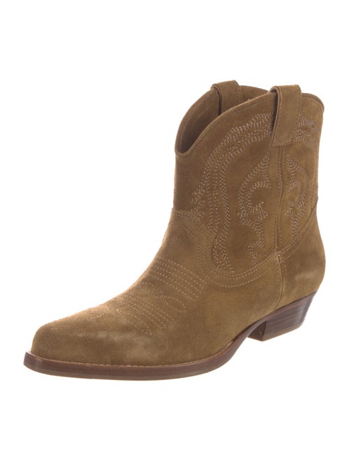 BA&SH Suede Embroidered Accent Western Boots