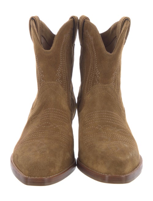 BA&SH Suede Embroidered Accent Western Boots
