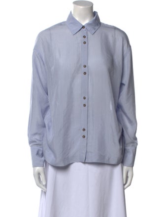BA&SH Striped Long Sleeve Button-Up Top