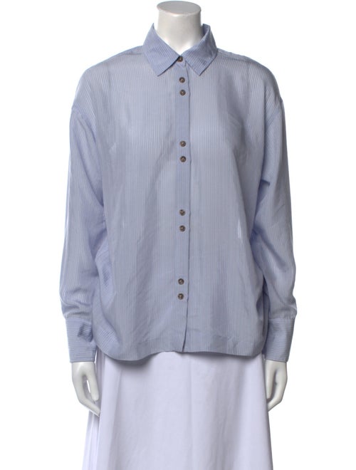 BA&SH Striped Long Sleeve Button-Up Top