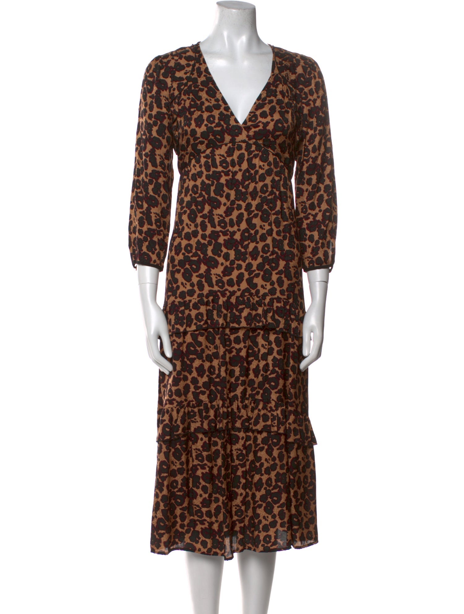 BA&SH Printed Midi Length Dress