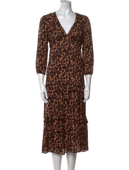 BA&SH Printed Midi Length Dress