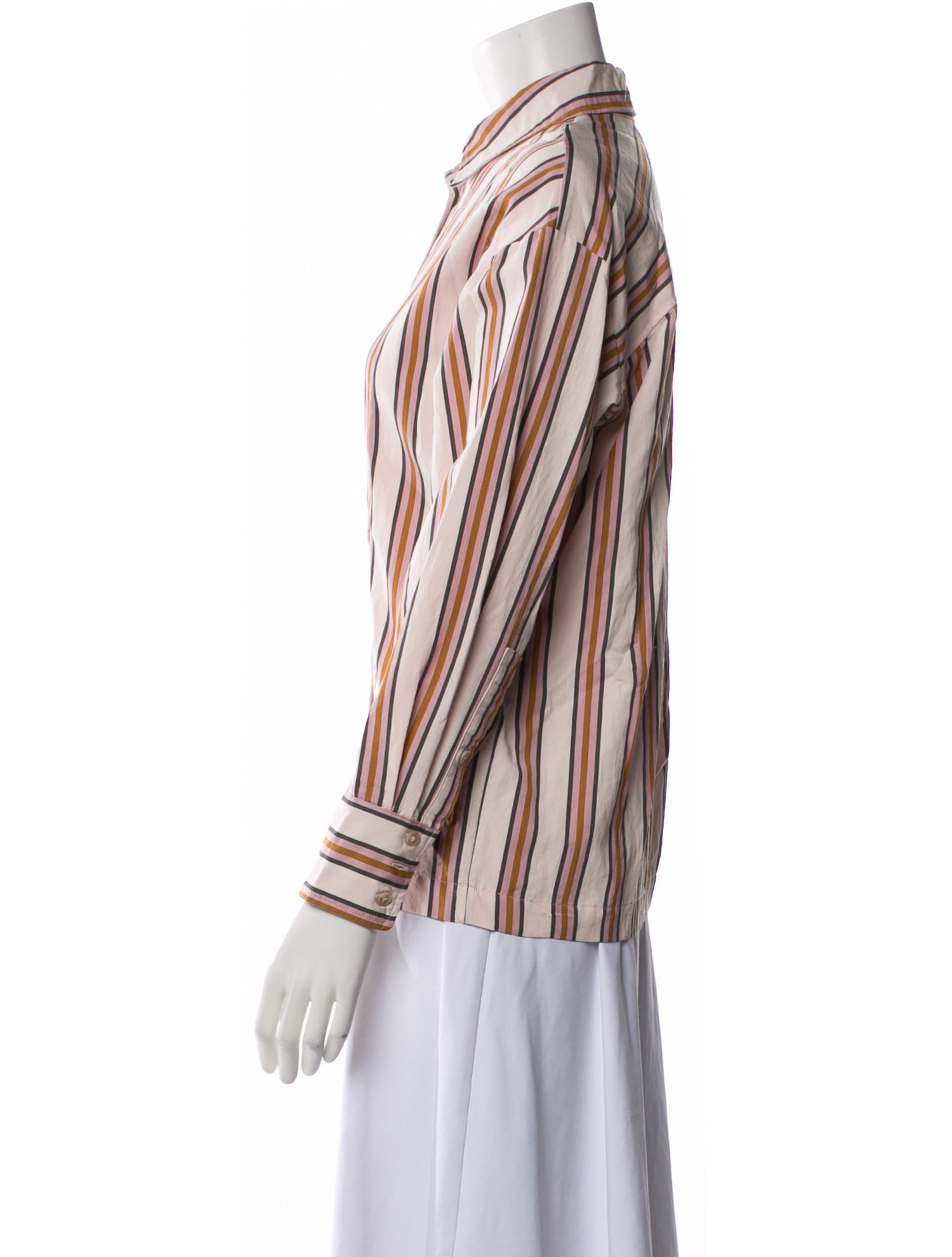 BA&SH Striped Long Sleeve Button-Up Top