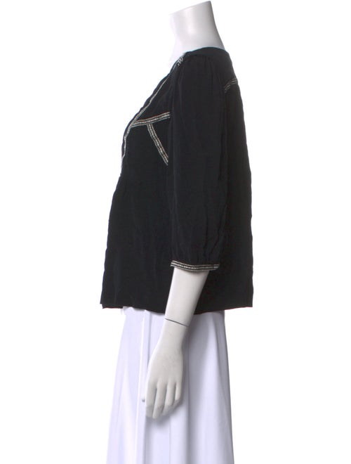 BA&SH V-Neck Three-Quarter Sleeve Blouse