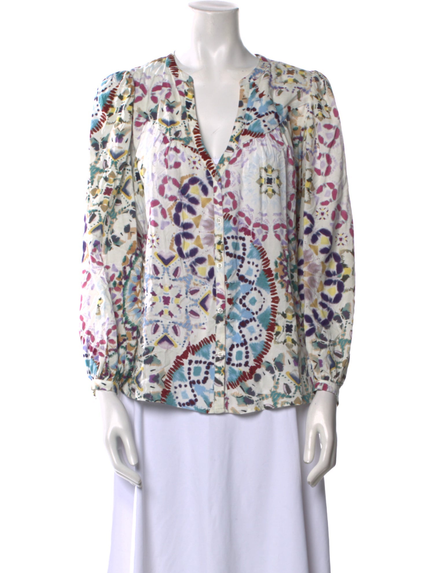 BA&SH Printed V-Neck Blouse