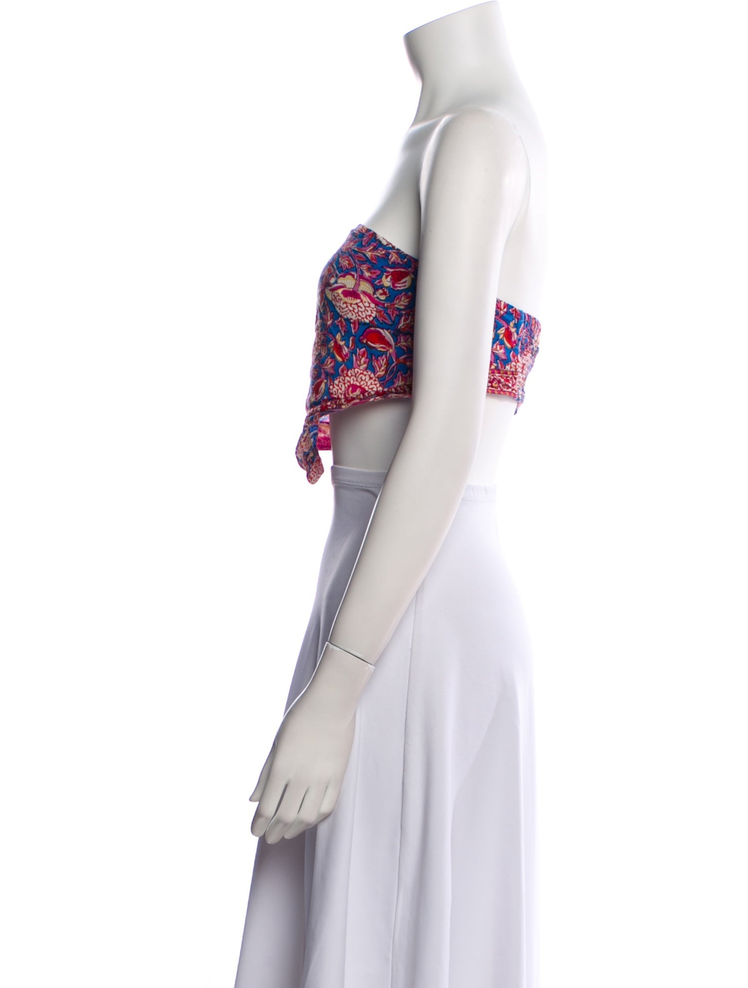 BA&SH Paisley Print Strapless Crop Top