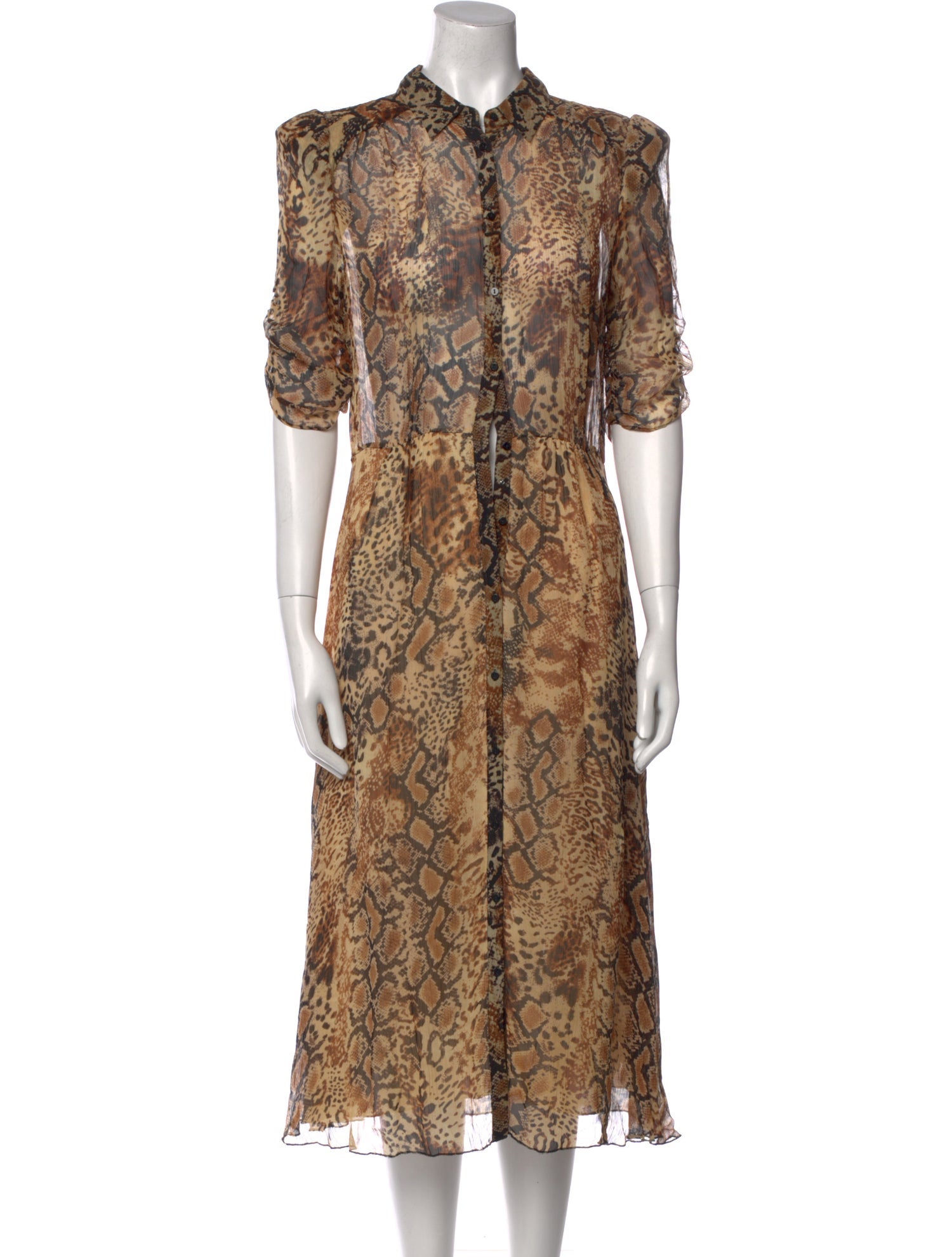 BA&SH Animal Print Midi Length Dress