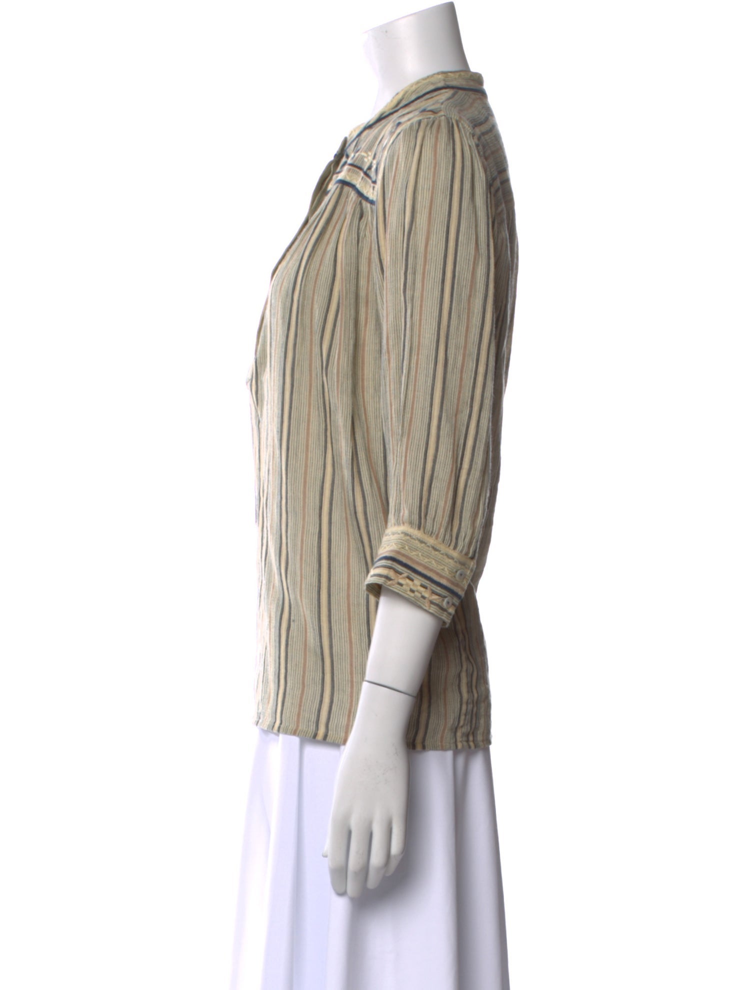 BA&SH Striped Mock Neck Blouse
