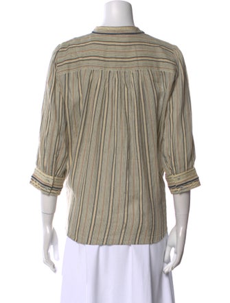 BA&SH Striped Mock Neck Blouse