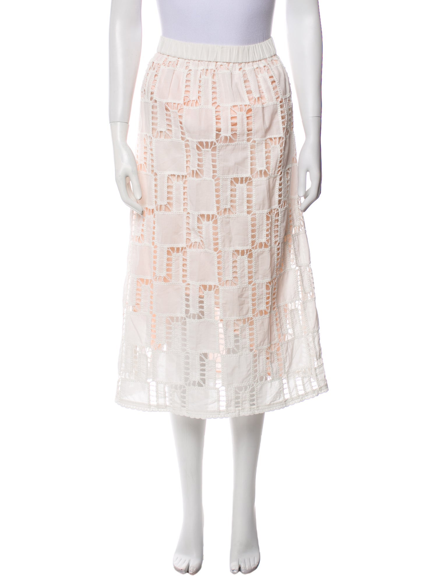 BA&SH Lace Pattern Midi Length Skirt