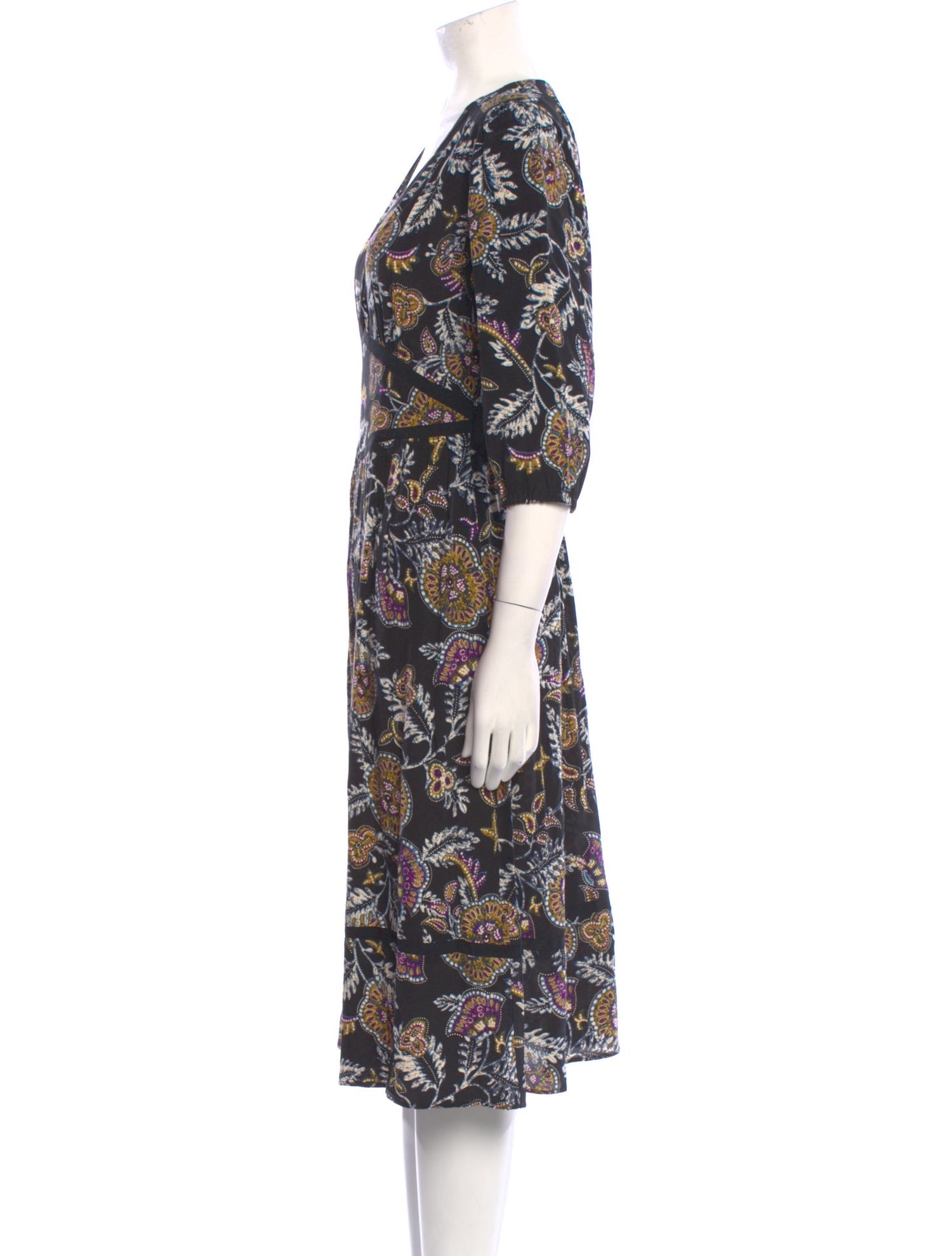 BA&SH Paisley Print Midi Length Dress
