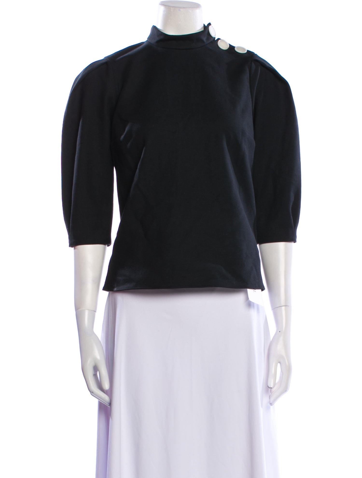 BA&SH Mock Neck Three-Quarter Sleeve Top